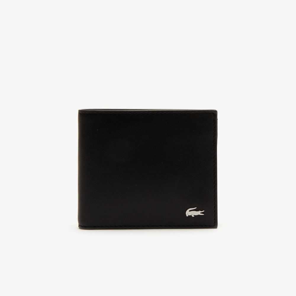 Lacoste Fitzgerald Läder Wallet And Card Holder Set Svarta | CEZFR-2671