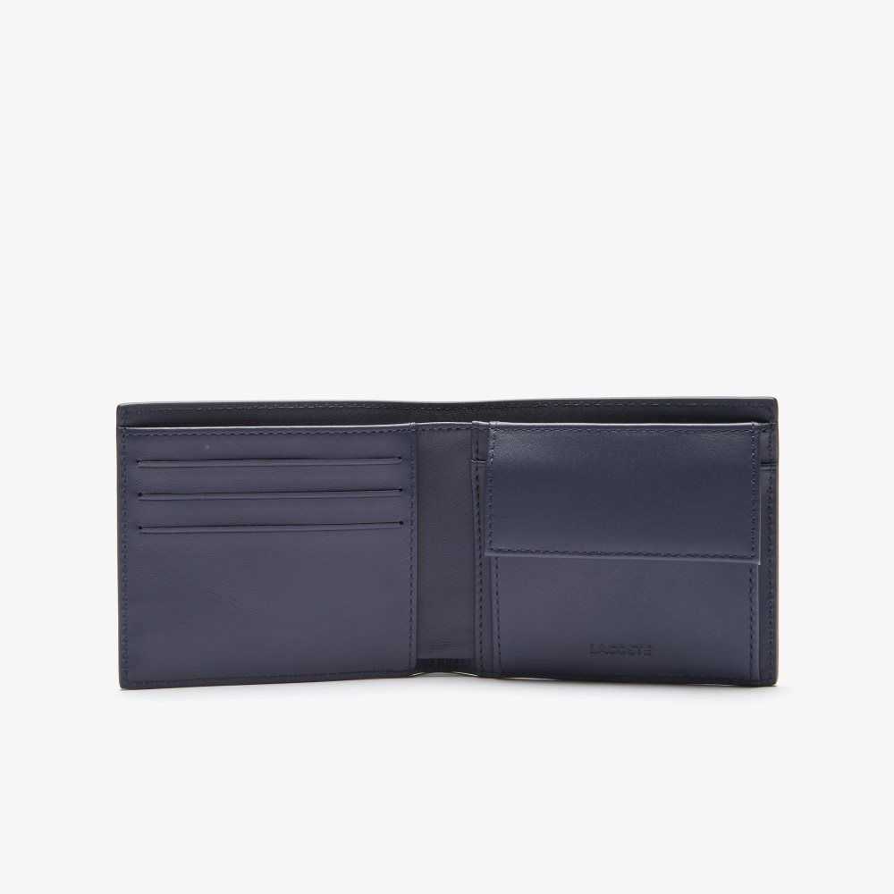 Lacoste Fitzgerald Läder Wallet Marinblå | WSDQB-5173