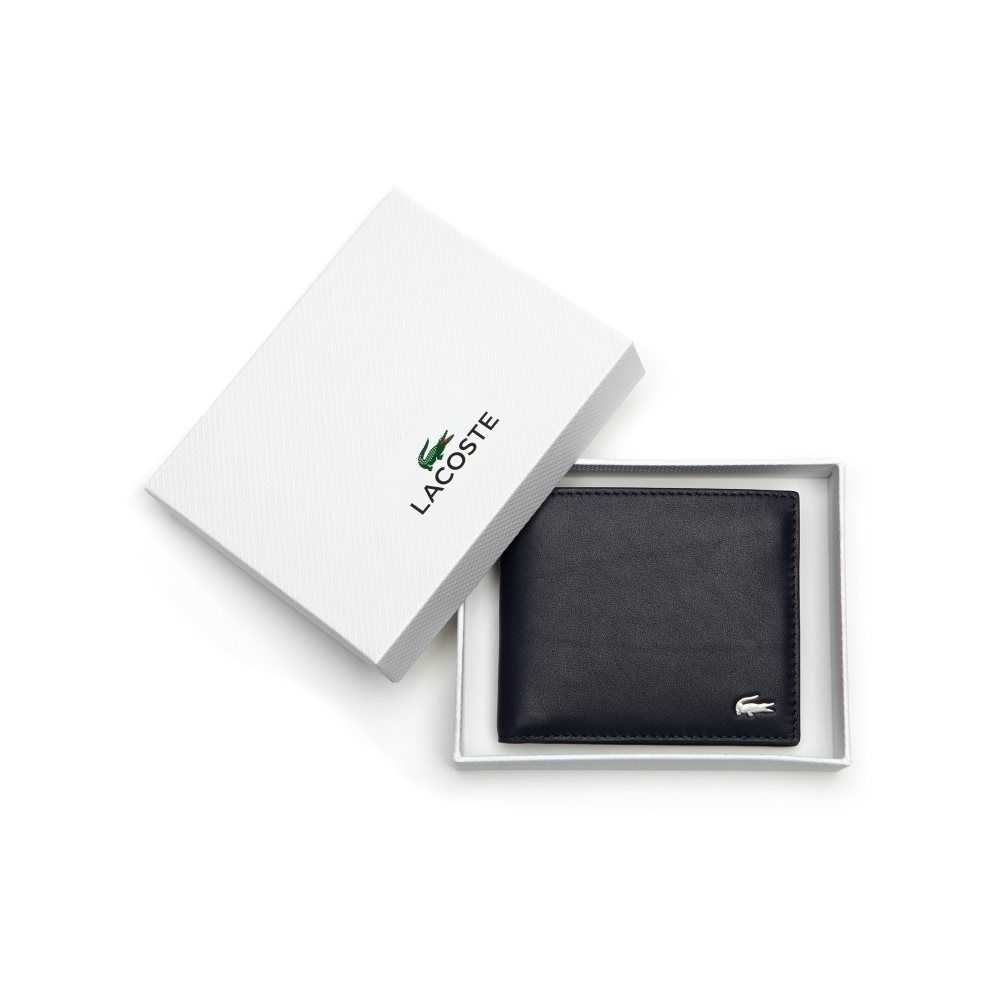 Lacoste Fitzgerald Läder Wallet Marinblå | WSDQB-5173