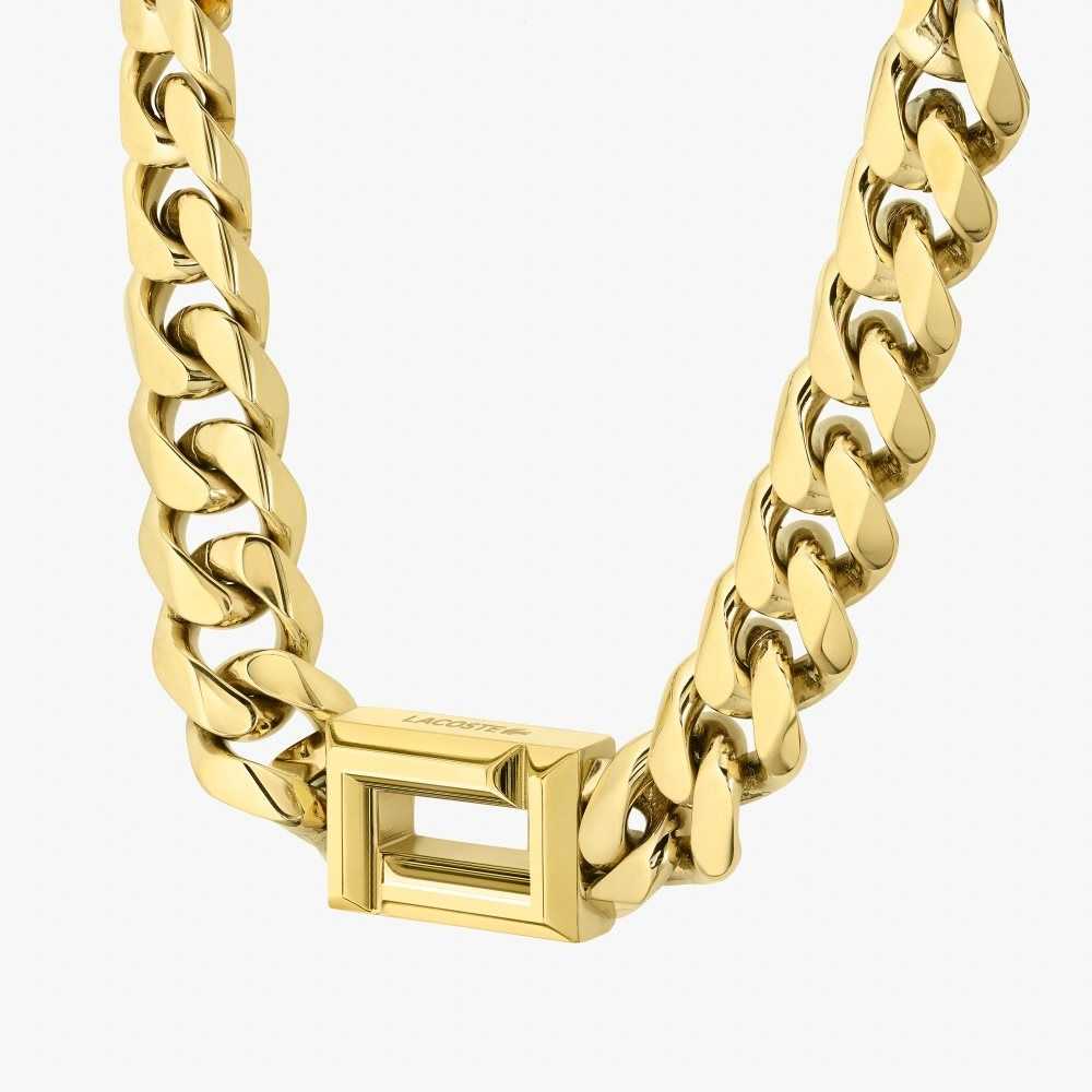 Lacoste Fundament Necklace Guld | PAZUM-0537