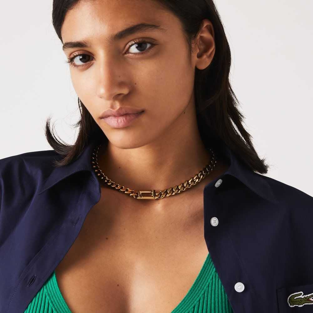 Lacoste Fundament Necklace Guld | PAZUM-0537