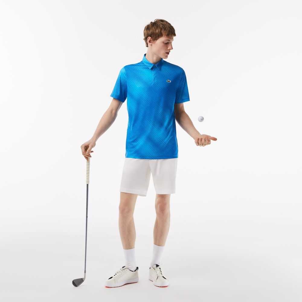 Lacoste Golf Printed Recycled Polyester Blå | SDLYC-8459