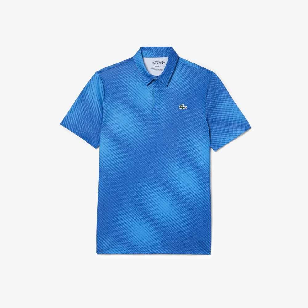 Lacoste Golf Printed Recycled Polyester Blå | SDLYC-8459