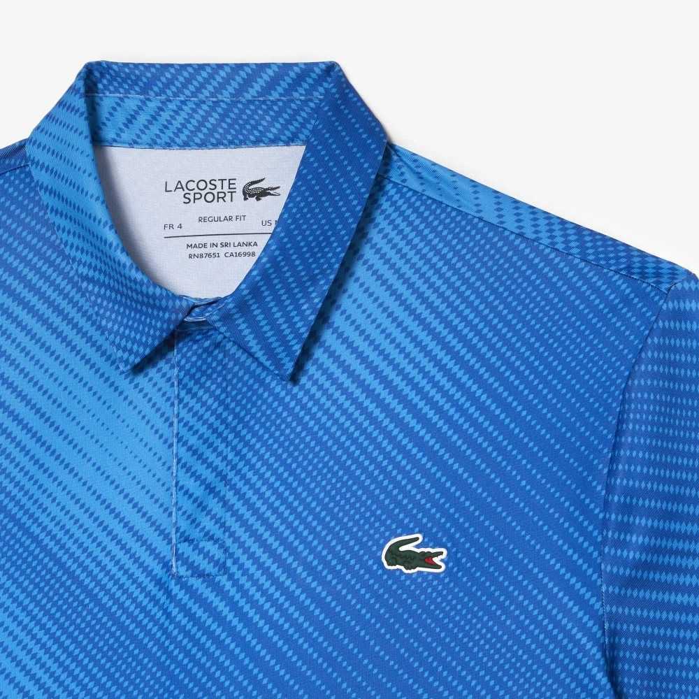 Lacoste Golf Printed Recycled Polyester Blå | SDLYC-8459