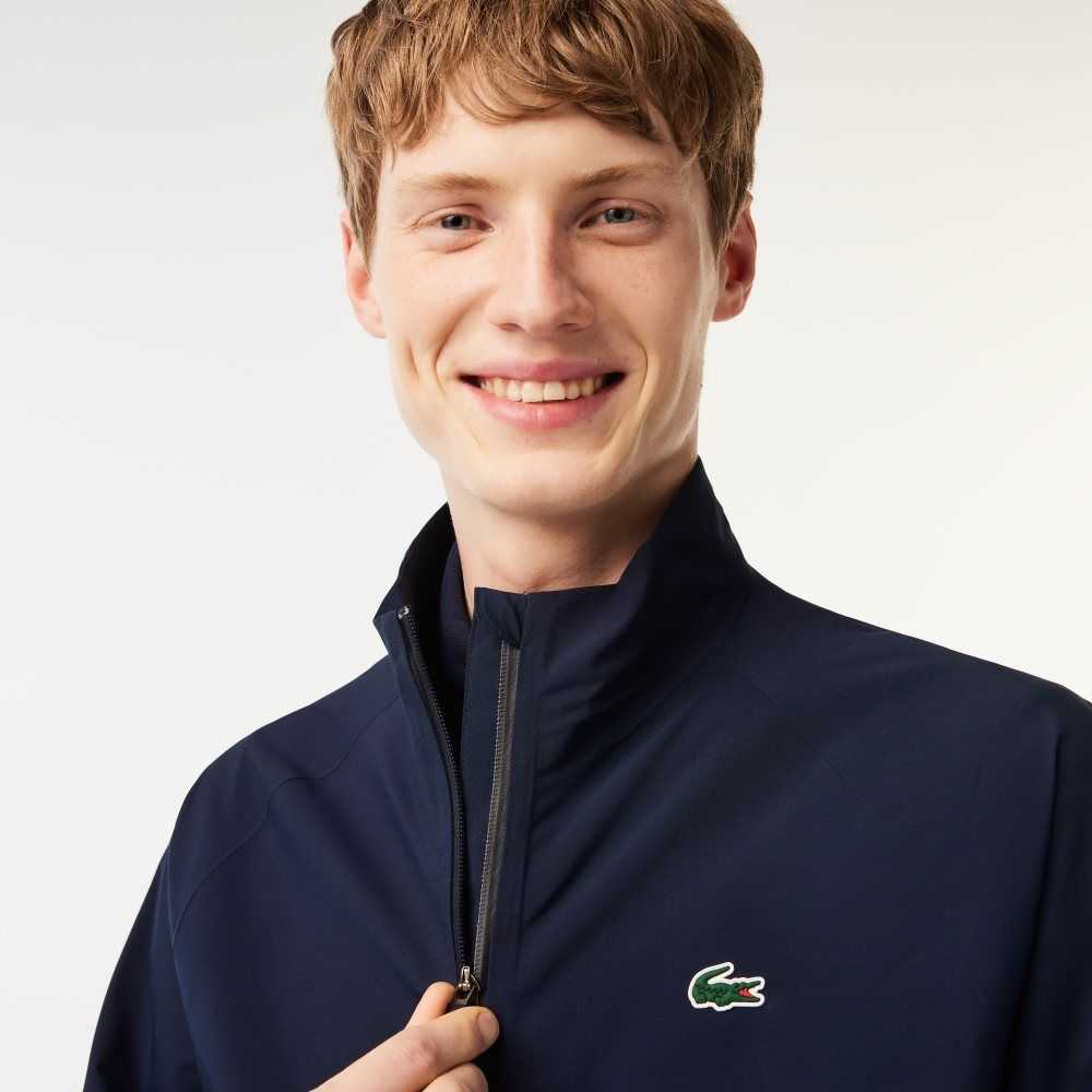 Lacoste Golf Zip-Up Vattentäta Windbreaker Marinblå Blå | AYBHG-5214