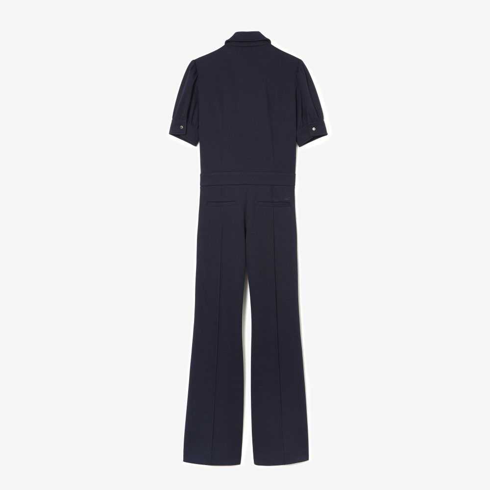 Lacoste Goop Two-Ply Pique Jumpsuit Marinblå Blå | LBQZT-2639