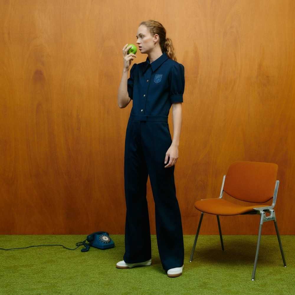 Lacoste Goop Two-Ply Pique Jumpsuit Marinblå Blå | LBQZT-2639