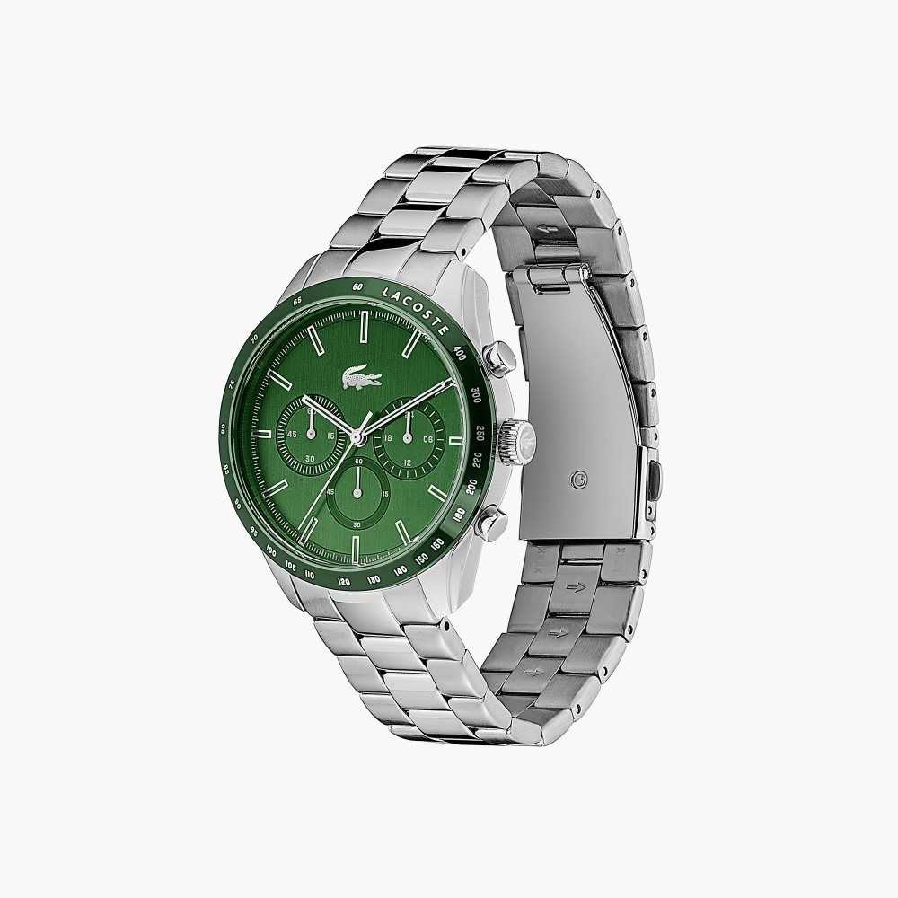 Lacoste Green Stainless Steel Rem Boston Chrono Silver | MBRNA-6295