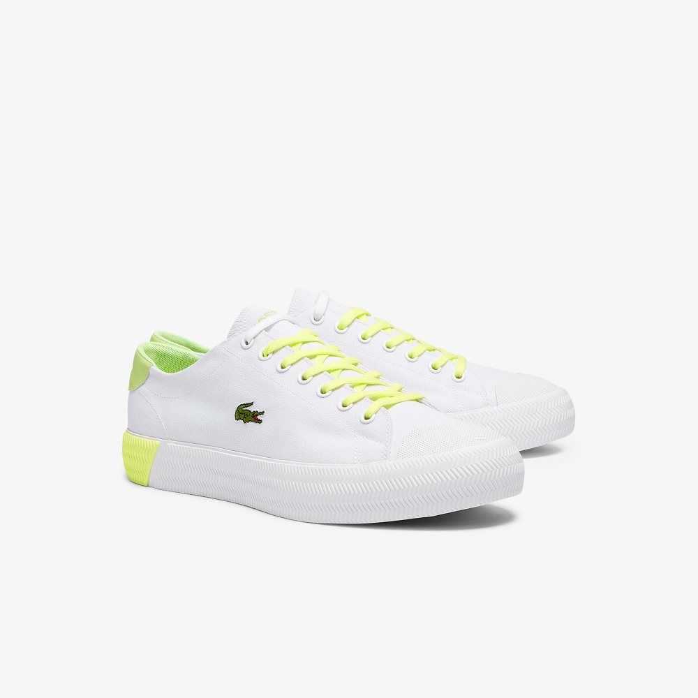 Lacoste Gripshot Canvas and Läder Vita Gula | EUAMN-3251