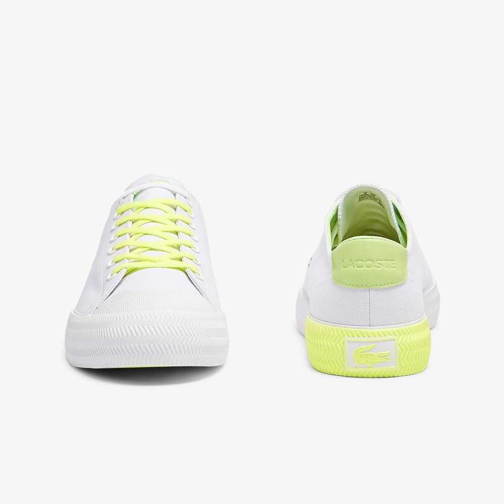 Lacoste Gripshot Canvas and Läder Vita Gula | EUAMN-3251