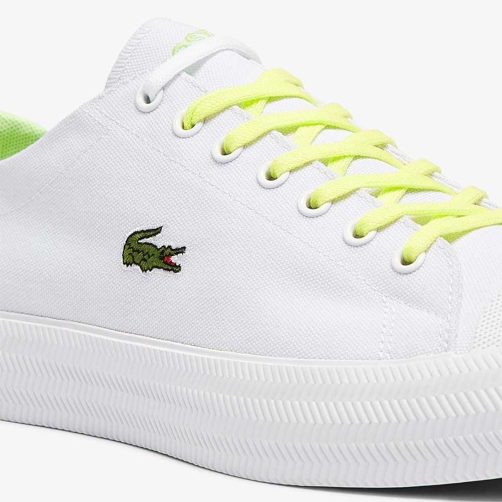 Lacoste Gripshot Canvas and Läder Vita Gula | EUAMN-3251