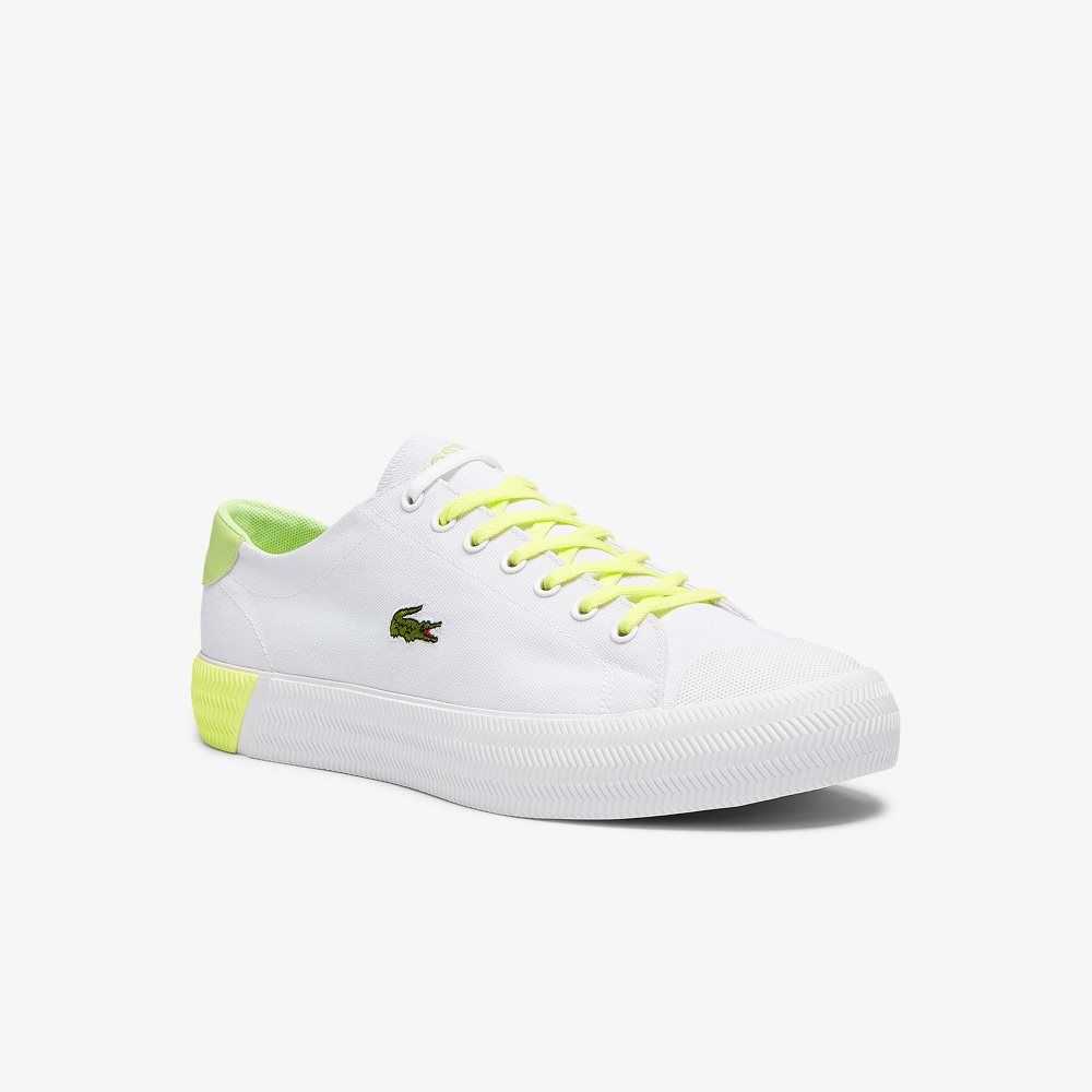 Lacoste Gripshot Canvas and Läder Vita Gula | EUAMN-3251