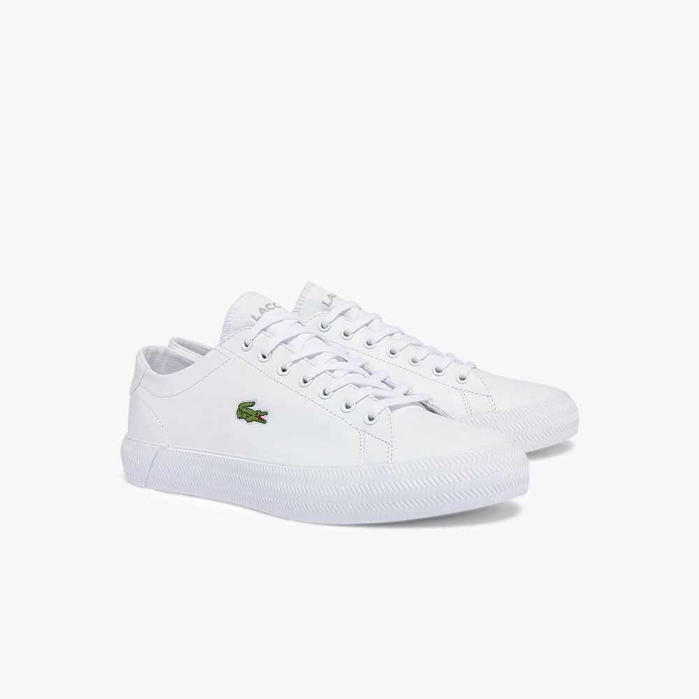 Lacoste Gripshot Läder Vita Vita | DQSYE-8795