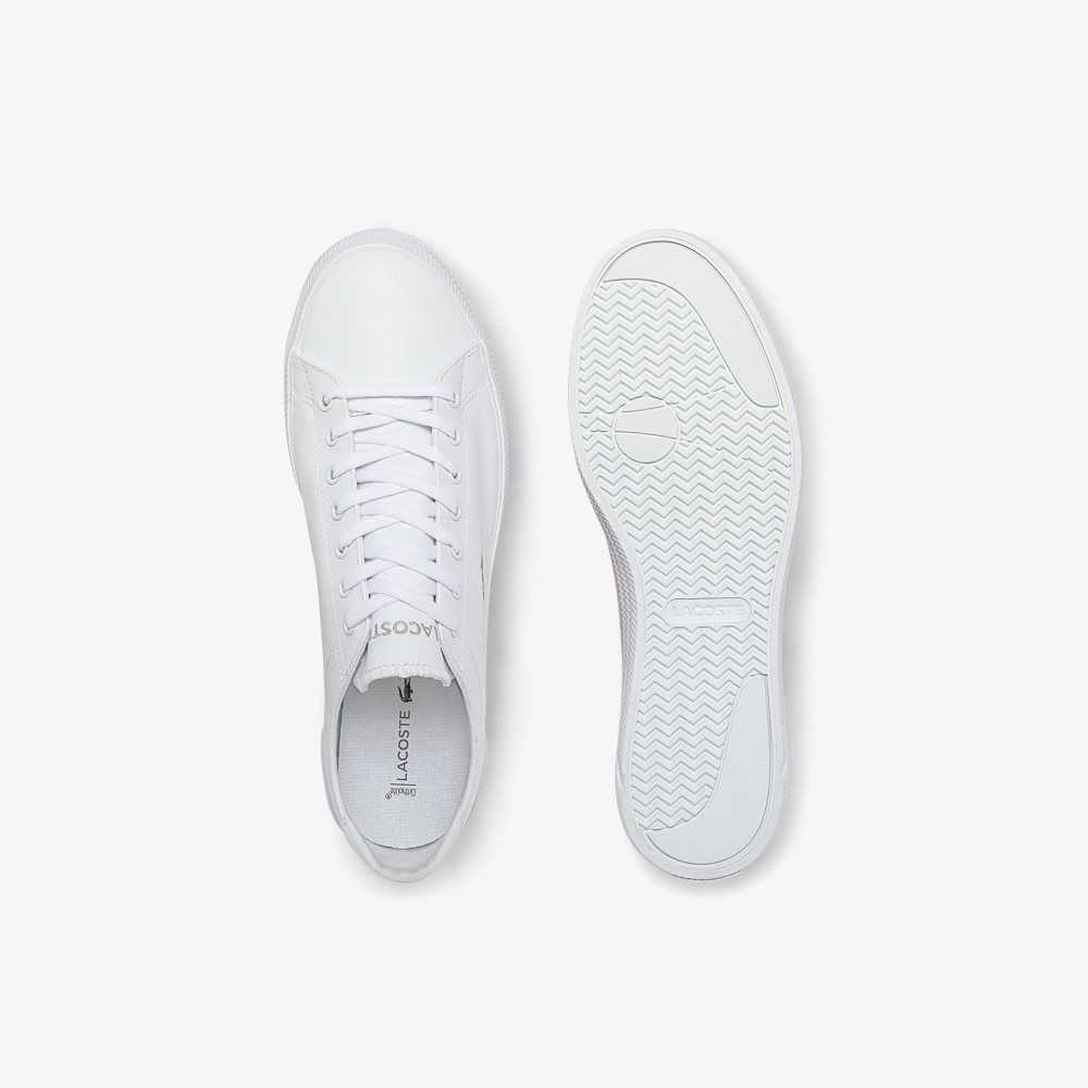 Lacoste Gripshot Läder Vita Vita | DQSYE-8795