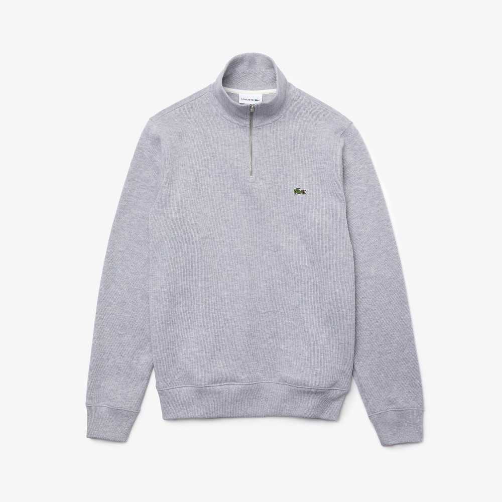 Lacoste Half Zip Bomull Grå | JRXBI-1489