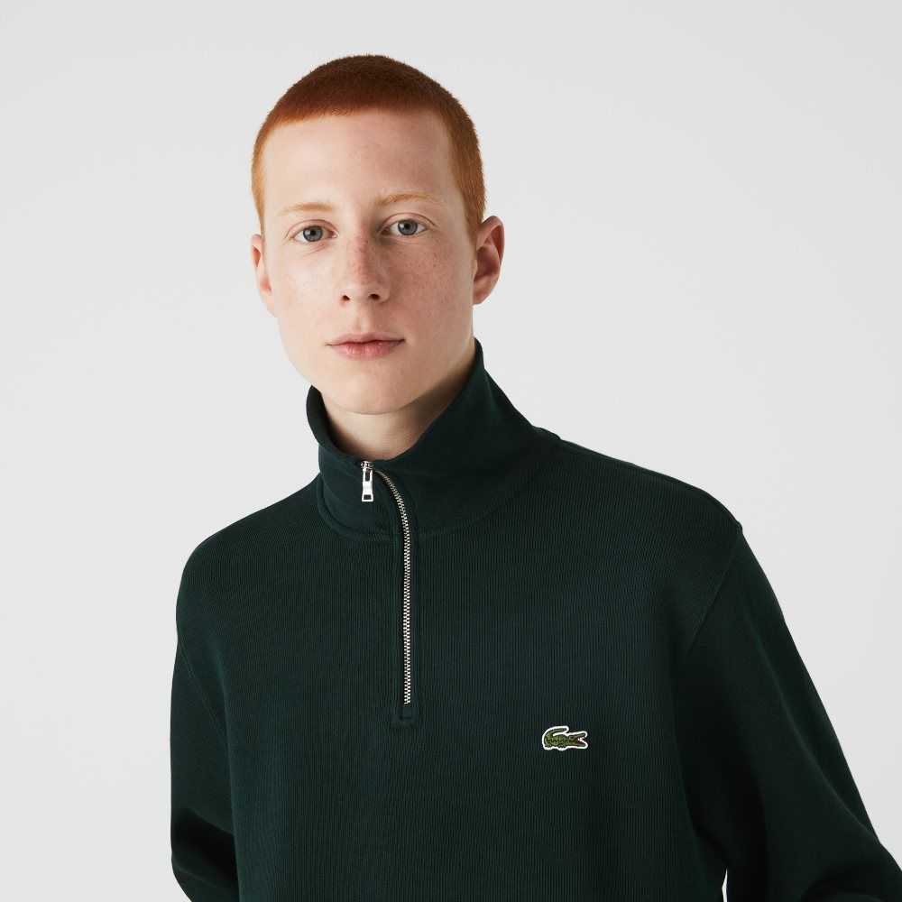 Lacoste Half Zip Bomull Gröna | YOVSL-1753