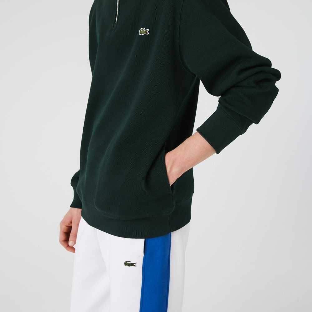 Lacoste Half Zip Bomull Gröna | YOVSL-1753