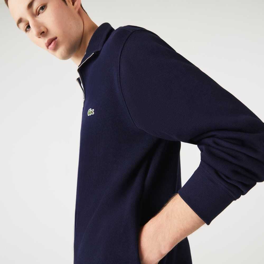 Lacoste Half Zip Bomull Marinblå Blå | EDYZL-6402