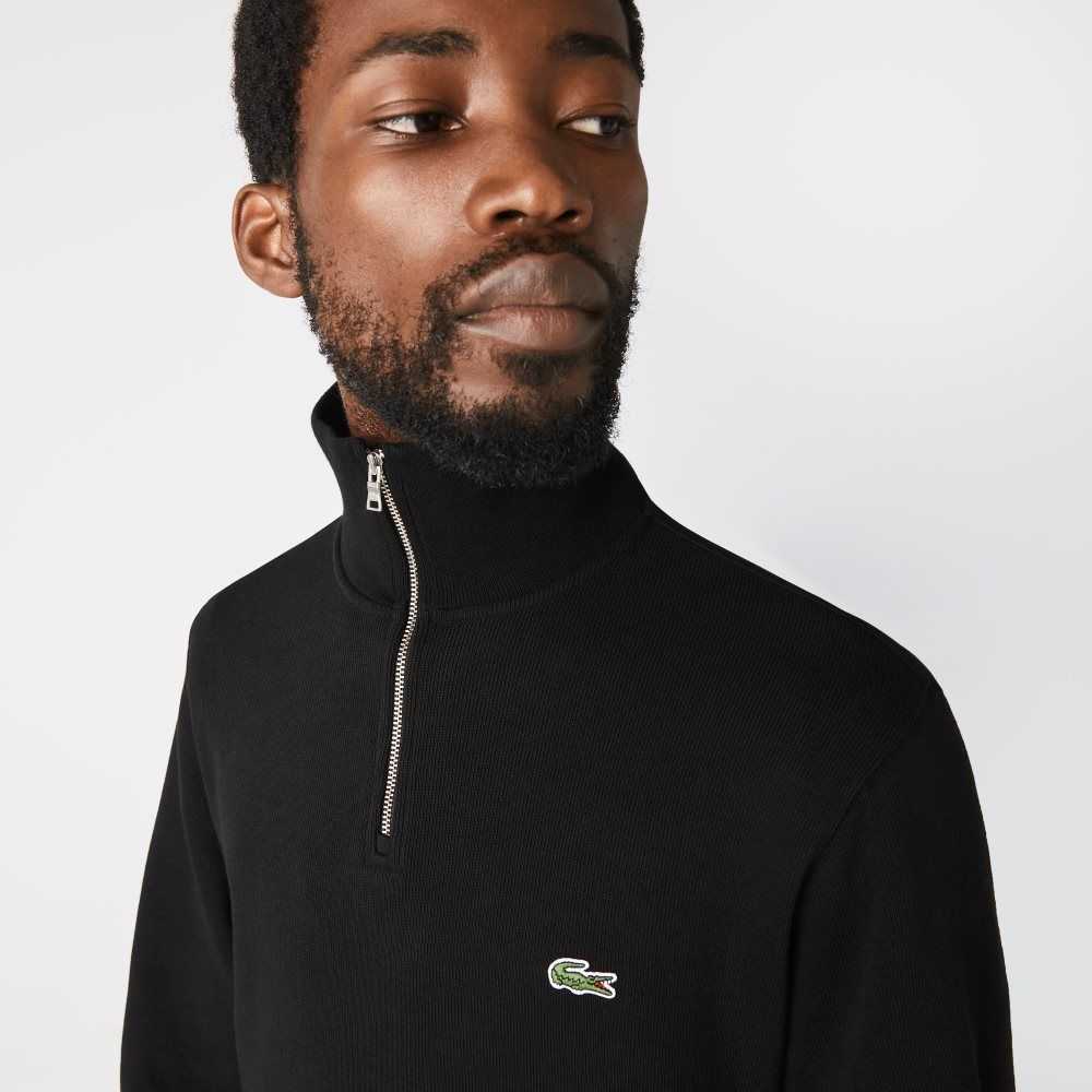 Lacoste Half Zip Bomull Svarta | CSNZL-0325