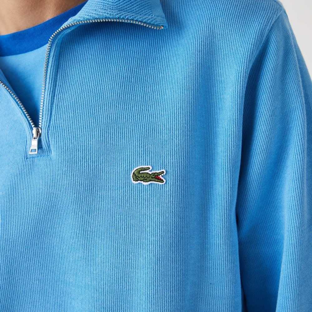 Lacoste Half Zip Bomull Sweatshirt Blå | MEVRX-2895