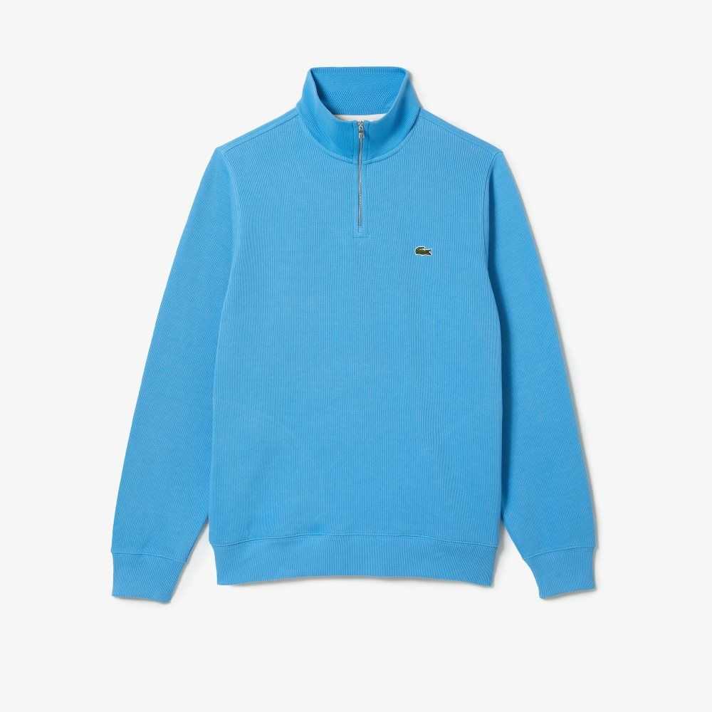 Lacoste Half Zip Bomull Sweatshirt Blå | MEVRX-2895