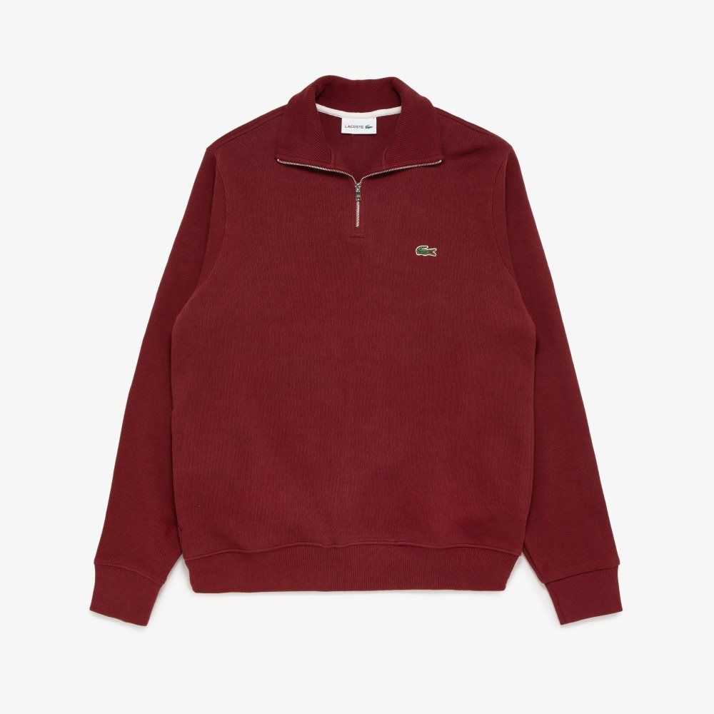 Lacoste Half Zip Bomull Vinröda | MBGXA-9056