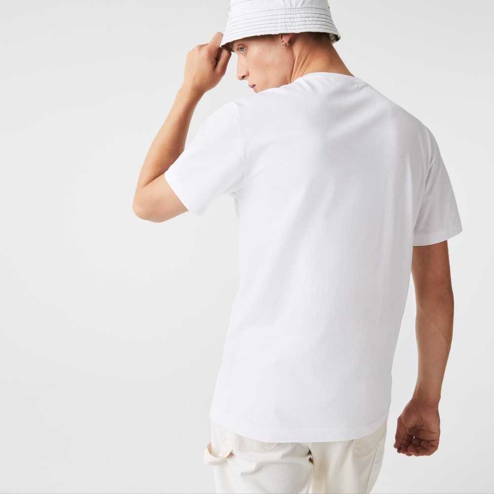 Lacoste Henley Neck Pima Bomull Jersey Vita | POZAI-6794