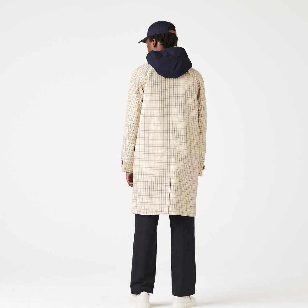 Lacoste Heritage 3-in-1 Check Trench Beige Vita | KMUQE-2034