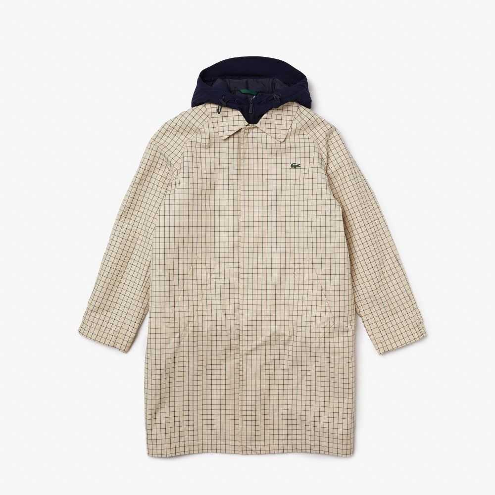 Lacoste Heritage 3-in-1 Check Trench Beige Vita | KMUQE-2034