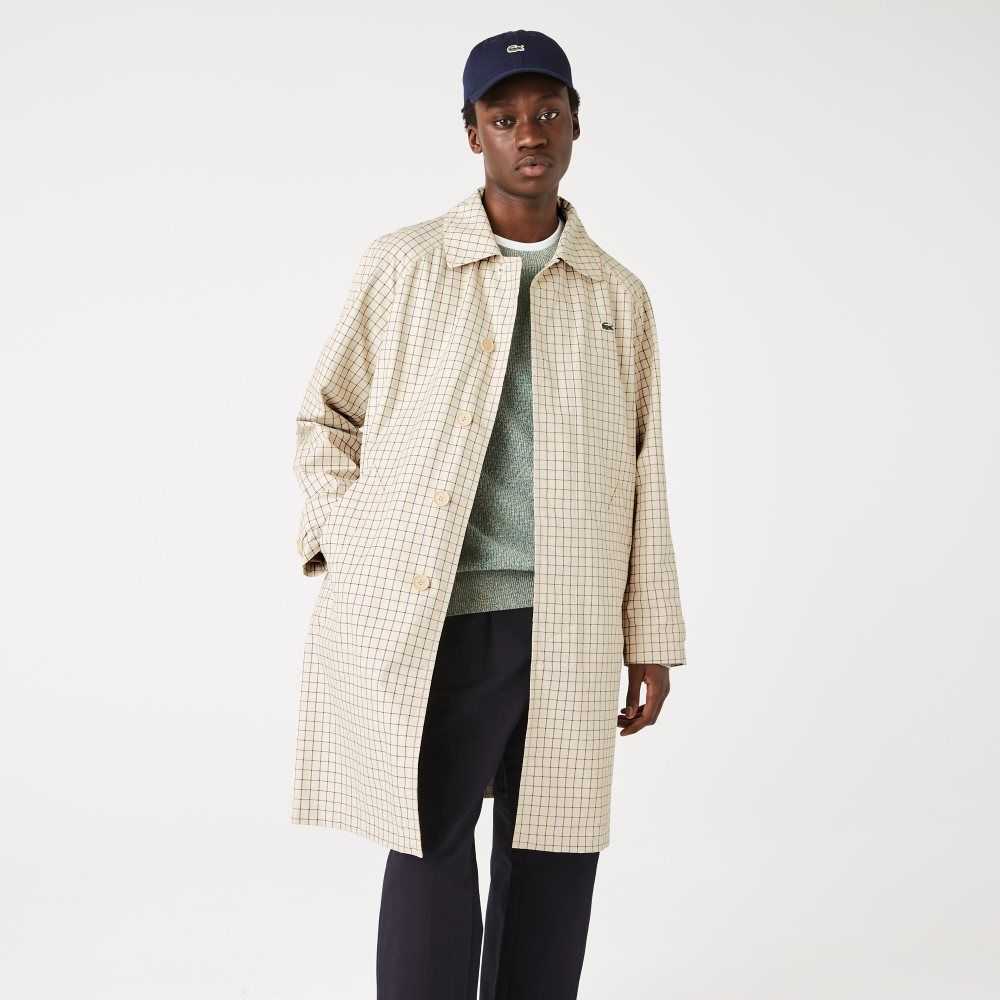 Lacoste Heritage 3-in-1 Check Trench Beige Vita | KMUQE-2034