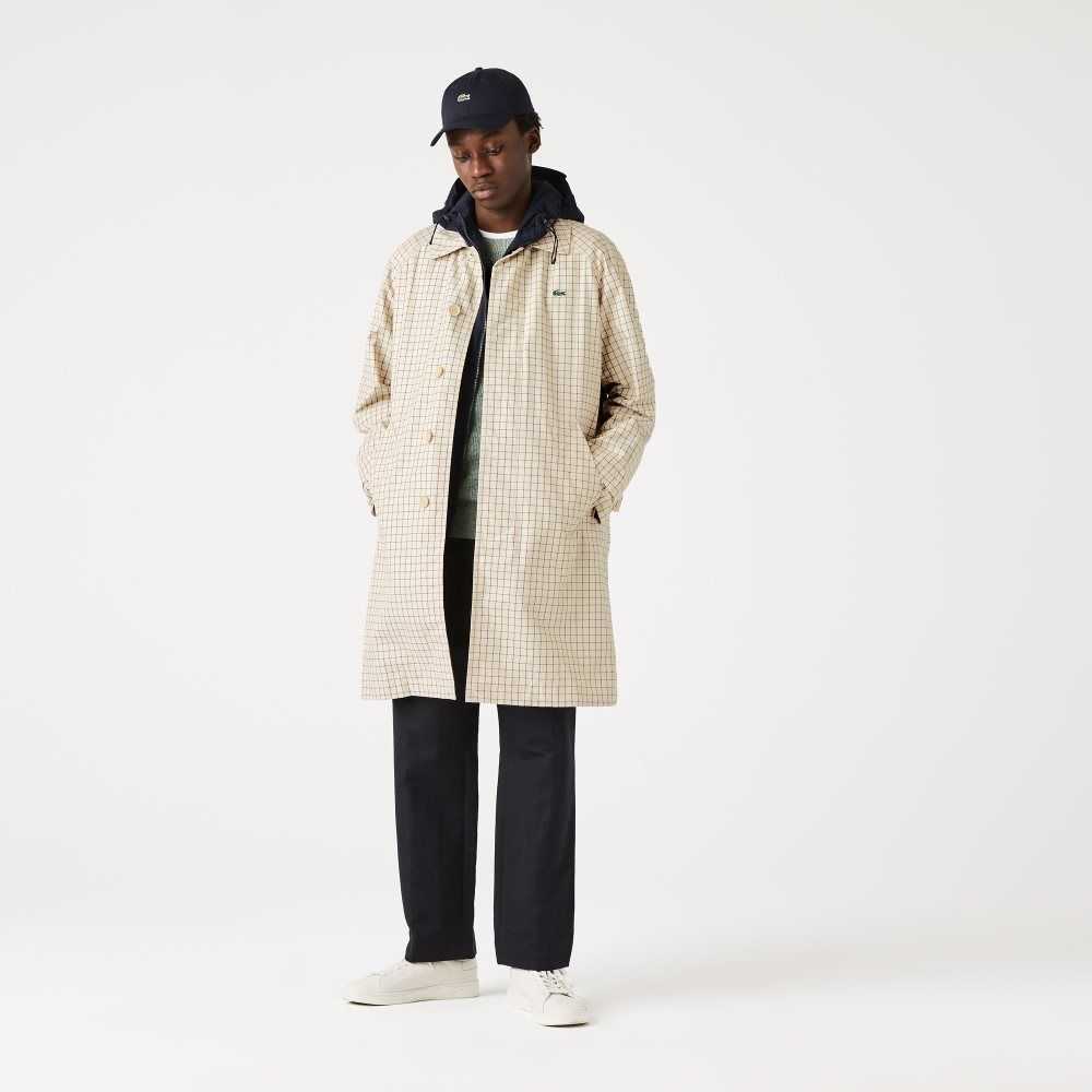 Lacoste Heritage 3-in-1 Check Trench Beige Vita | KMUQE-2034