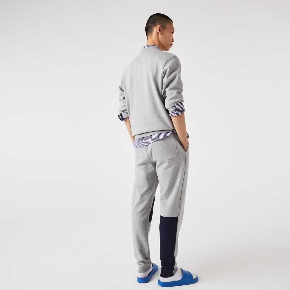 Lacoste Heritage Destructured Branding Bomull Fleece Jogging Grå | LBMXY-0897