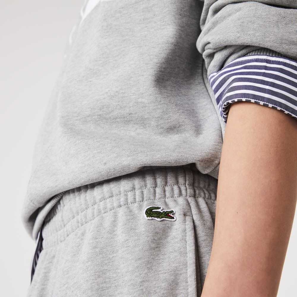 Lacoste Heritage Destructured Branding Bomull Fleece Jogging Grå | LBMXY-0897