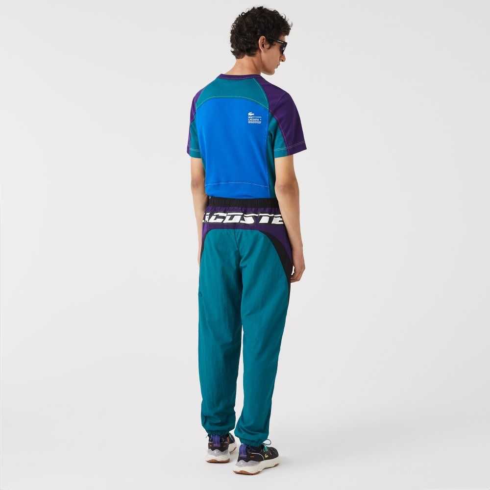 Lacoste Heritage Regular Fit Color-Block Gröna Lila Svarta | PDIWG-5186