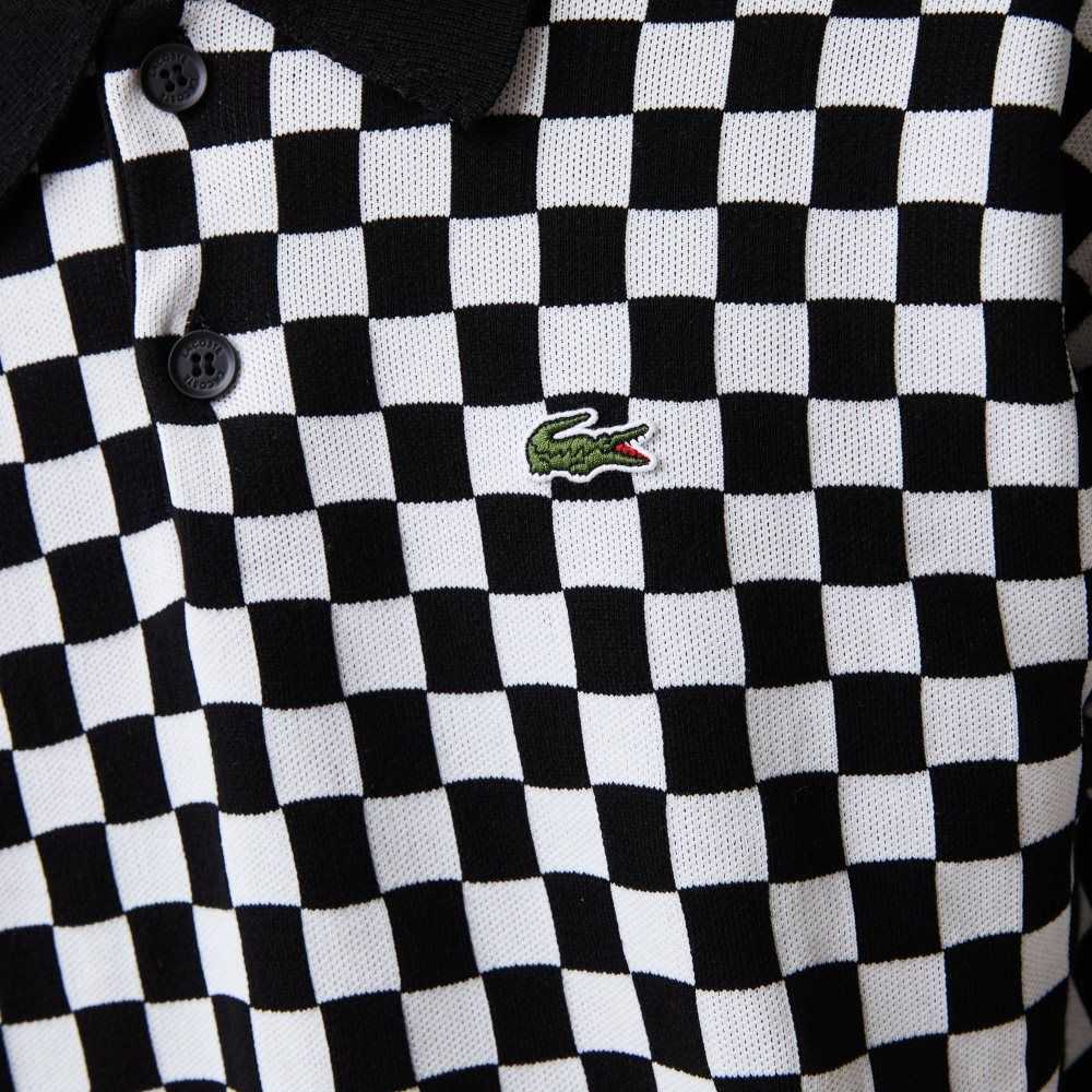 Lacoste Heritage Relaxed Fit Checkerboard Svarta Vita | XHUZC-8617