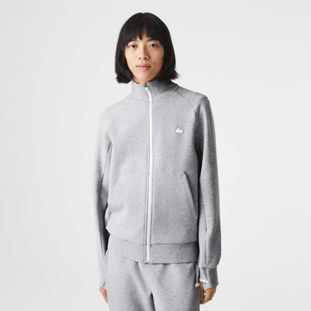 Lacoste High-Neck Bomull Blend Zip Grå | ZPYIJ-9320