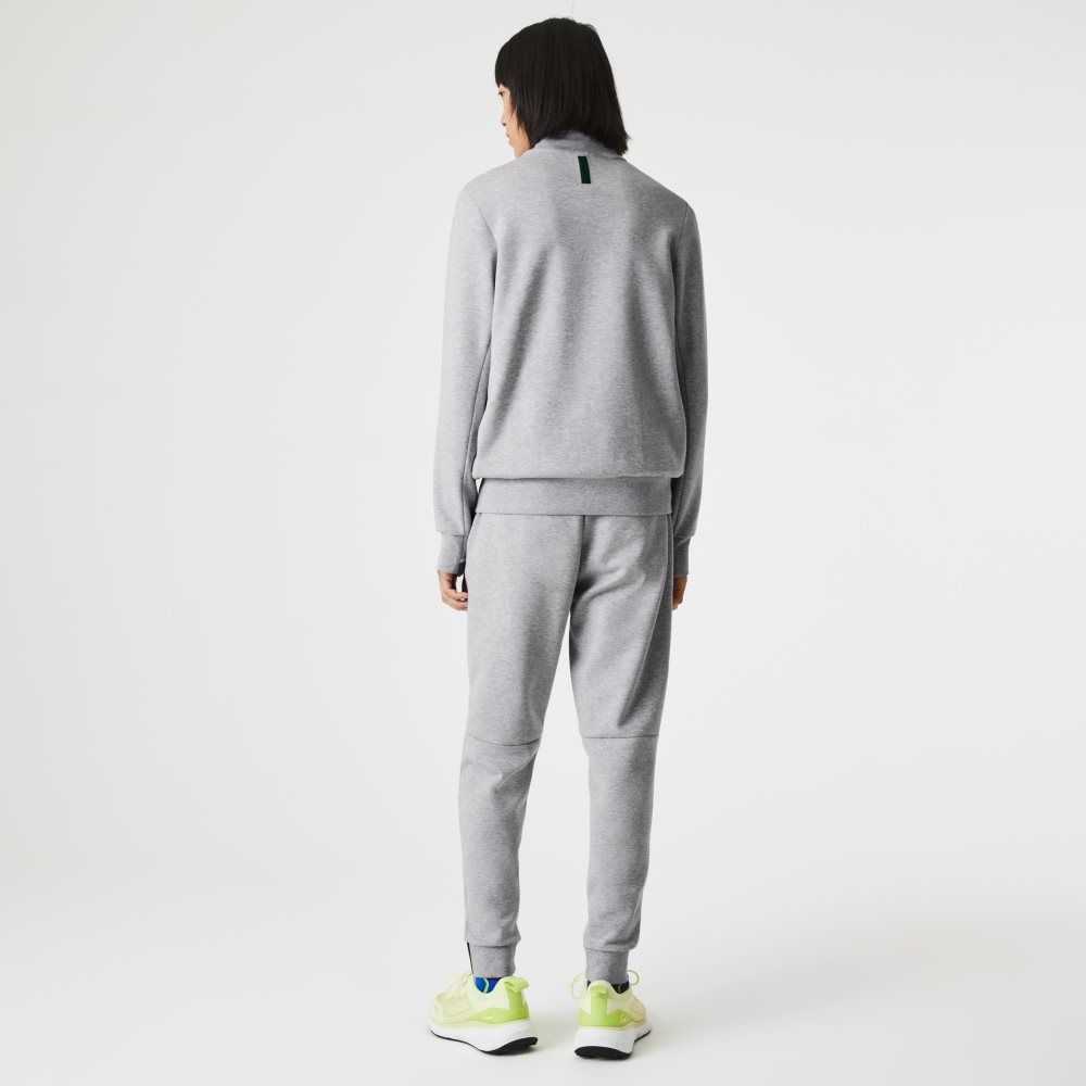 Lacoste High-Neck Bomull Blend Zip Grå | ZPYIJ-9320