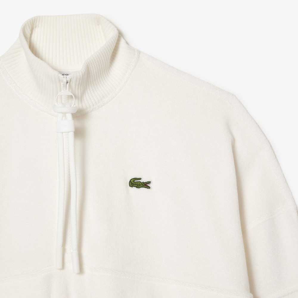 Lacoste High-Neck Terry Cloth Half Zip Vita | YAXMT-5763