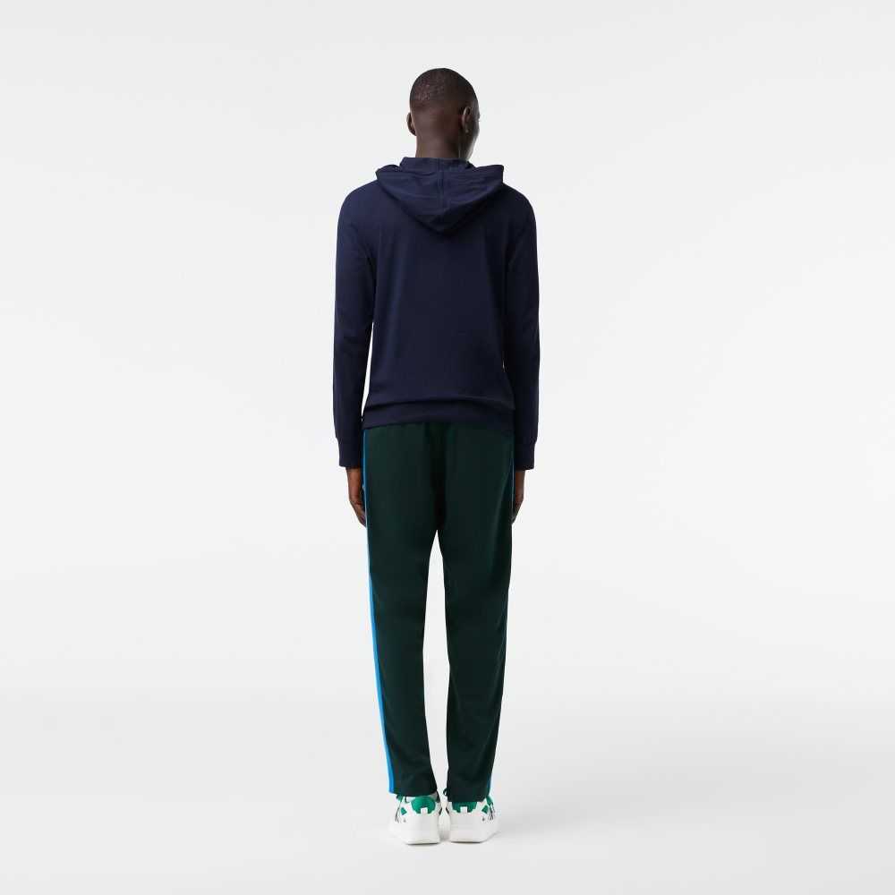 Lacoste Hooded Bomull Jersey Sweatshirt Marinblå Blå | MPAGZ-2031