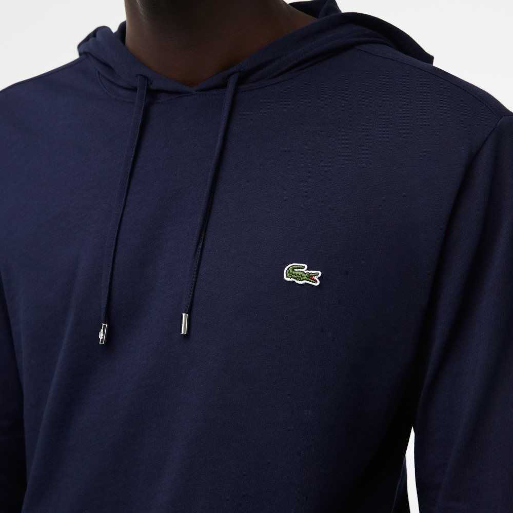 Lacoste Hooded Bomull Jersey Sweatshirt Marinblå Blå | MPAGZ-2031