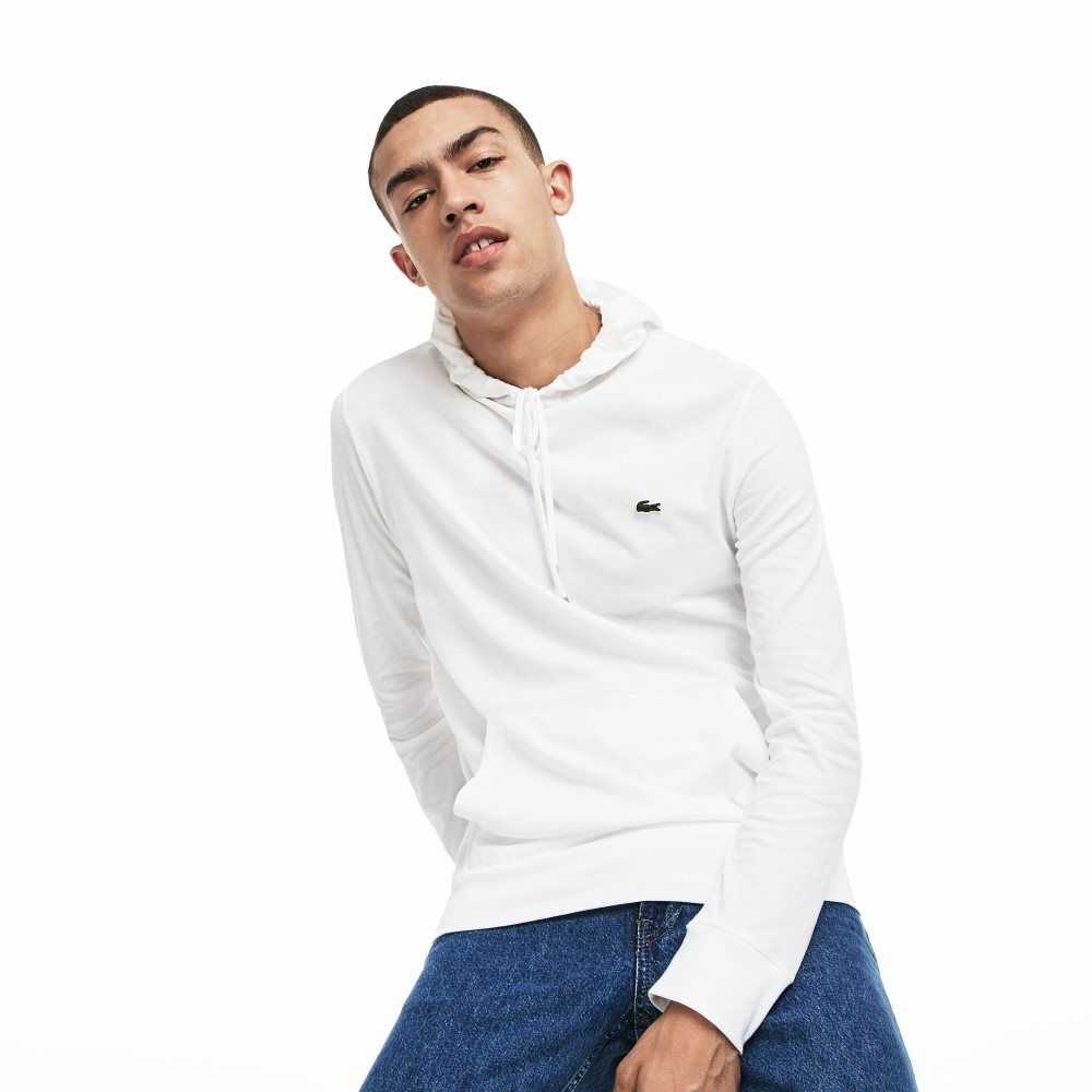 Lacoste Hooded Bomull Jersey Sweatshirt Vita | RLNCJ-2640