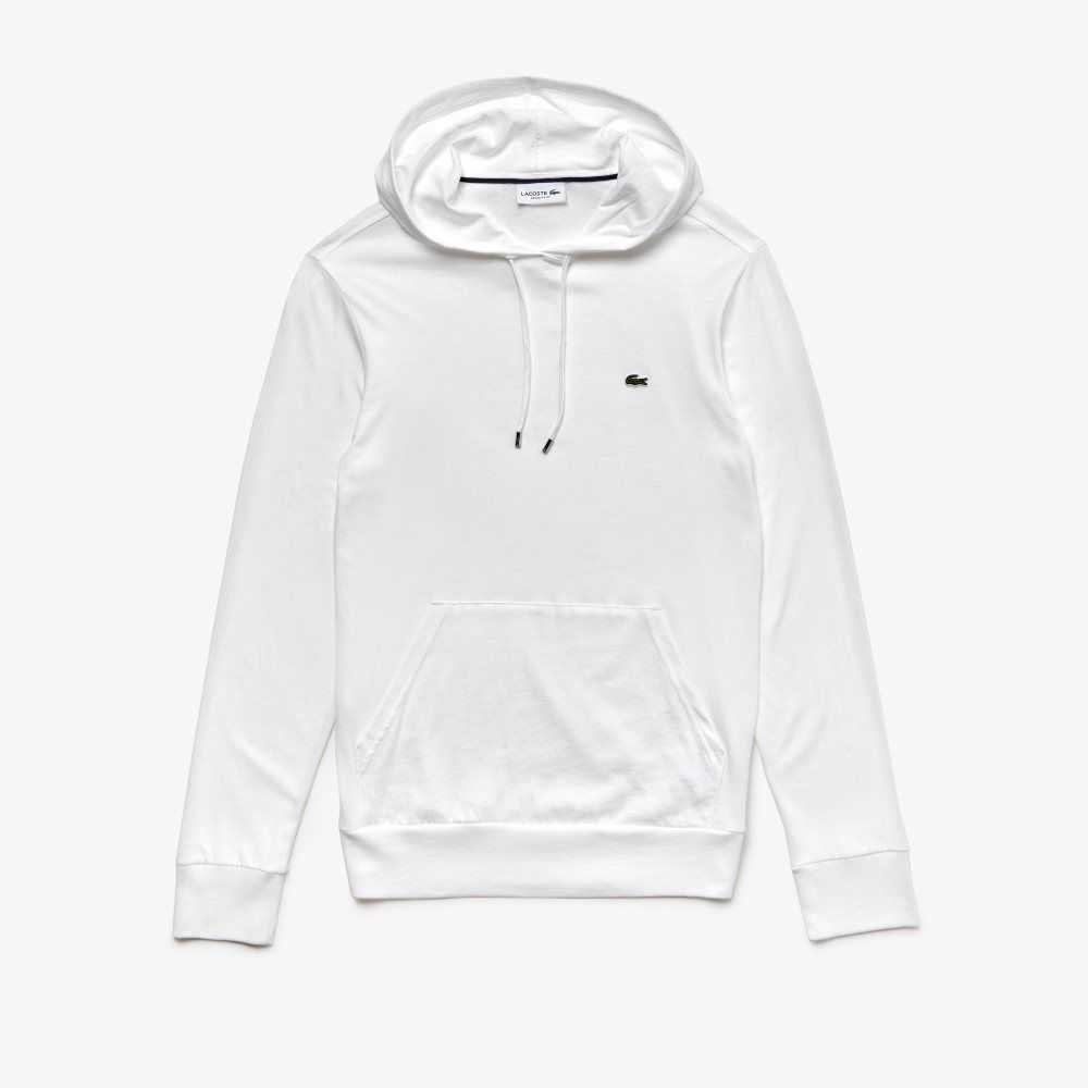 Lacoste Hooded Bomull Jersey Sweatshirt Vita | RLNCJ-2640