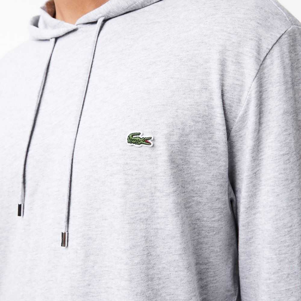 Lacoste Hooded Bomull Jersey Sweatshirt Grå | YBMUS-9802