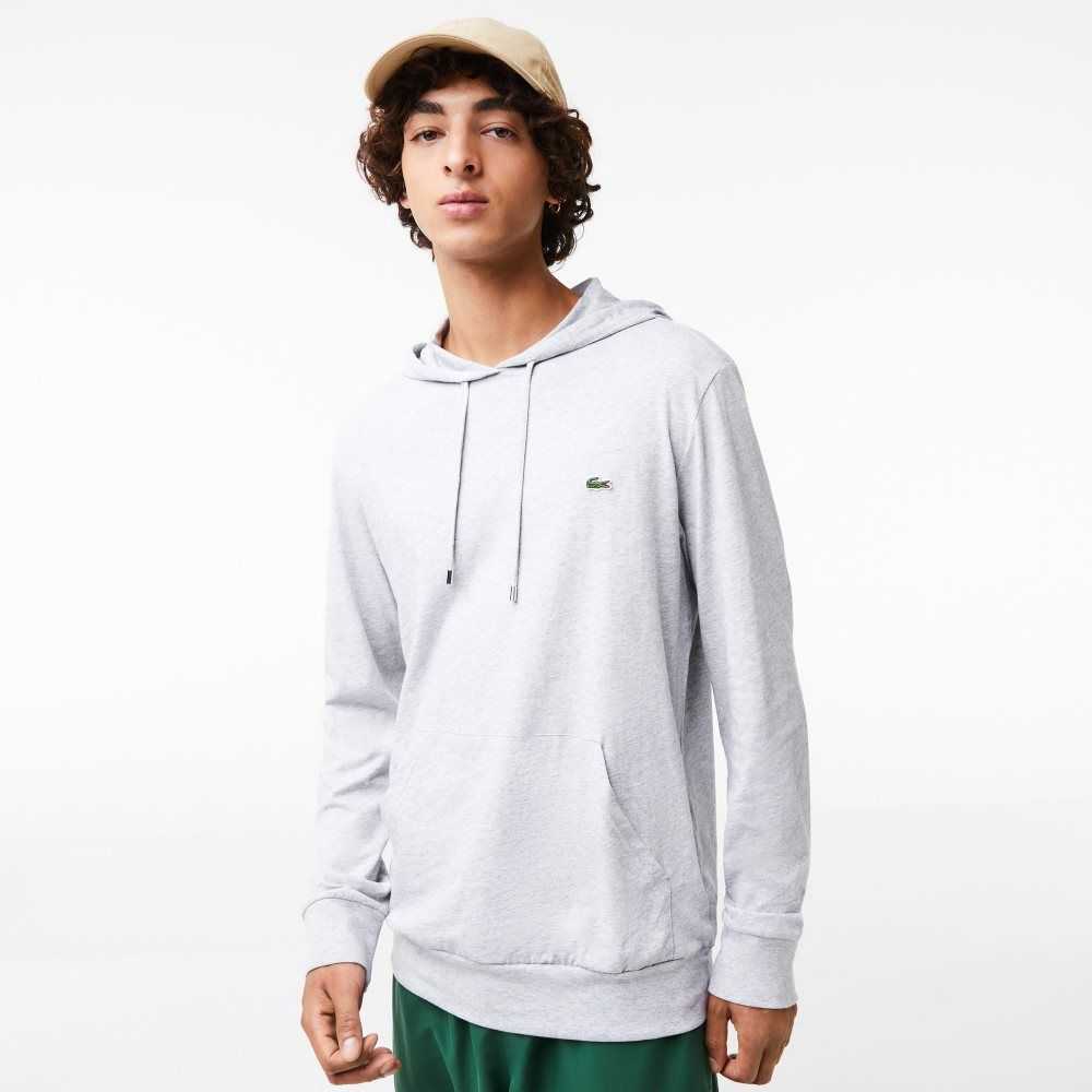 Lacoste Hooded Bomull Jersey Sweatshirt Grå | YBMUS-9802