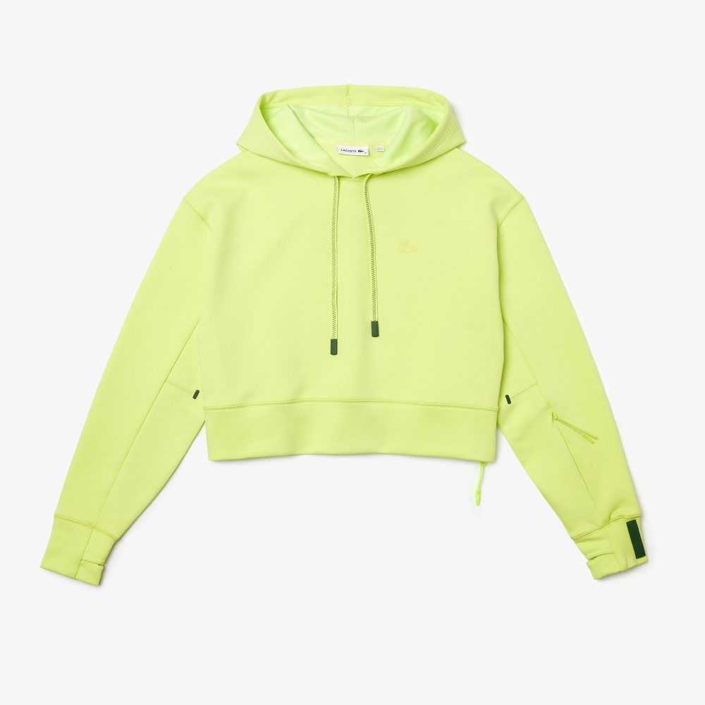 Lacoste Hooded Cropped Stretch Bomull Blend Gula | AVWXH-2149