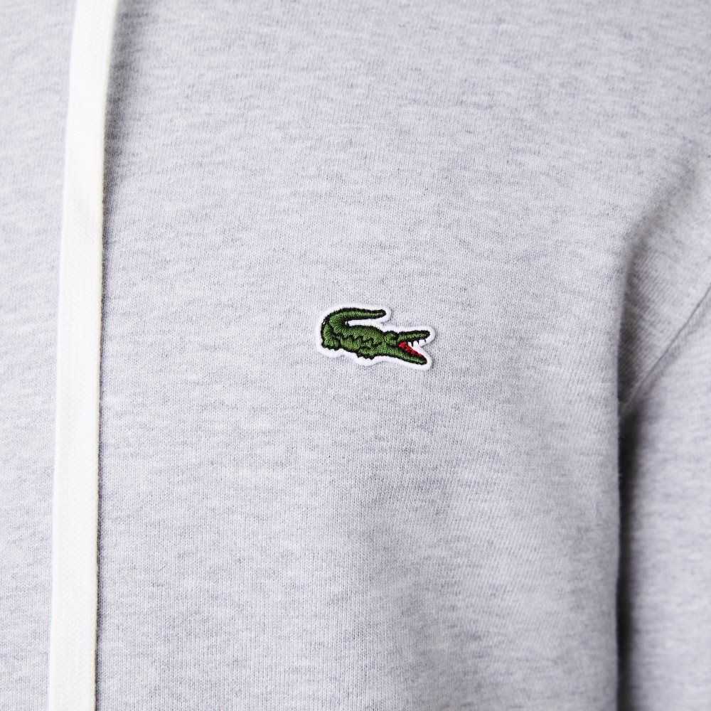 Lacoste Hooded Print Sleeve Fleece Grå | GZABN-4630