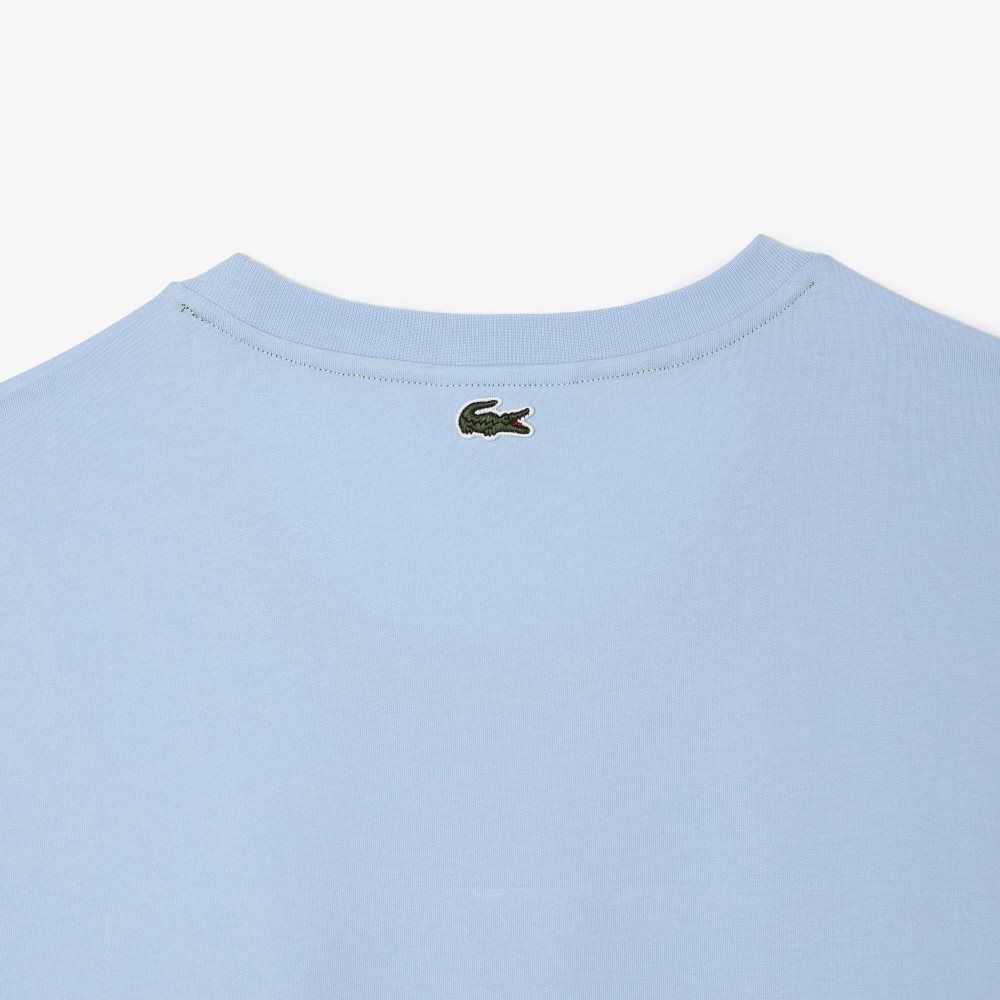 Lacoste Höga Fit Bomull Blå | QRSBZ-8217