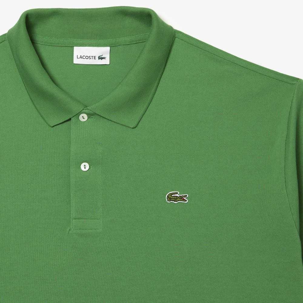 Lacoste Höga Fit Bomull Petit Pique Gröna | XSNWD-4361