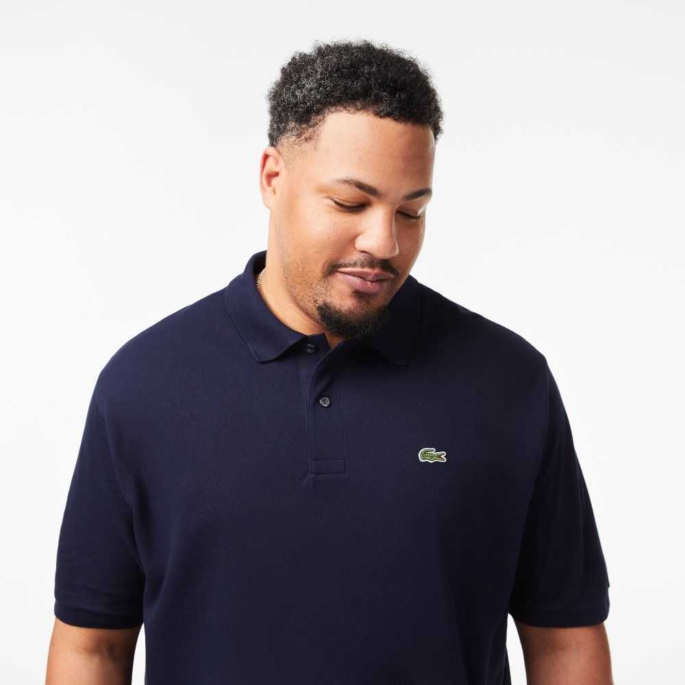 Lacoste Höga Fit Bomull Petit Pique Marinblå Blå | HDKOX-1504