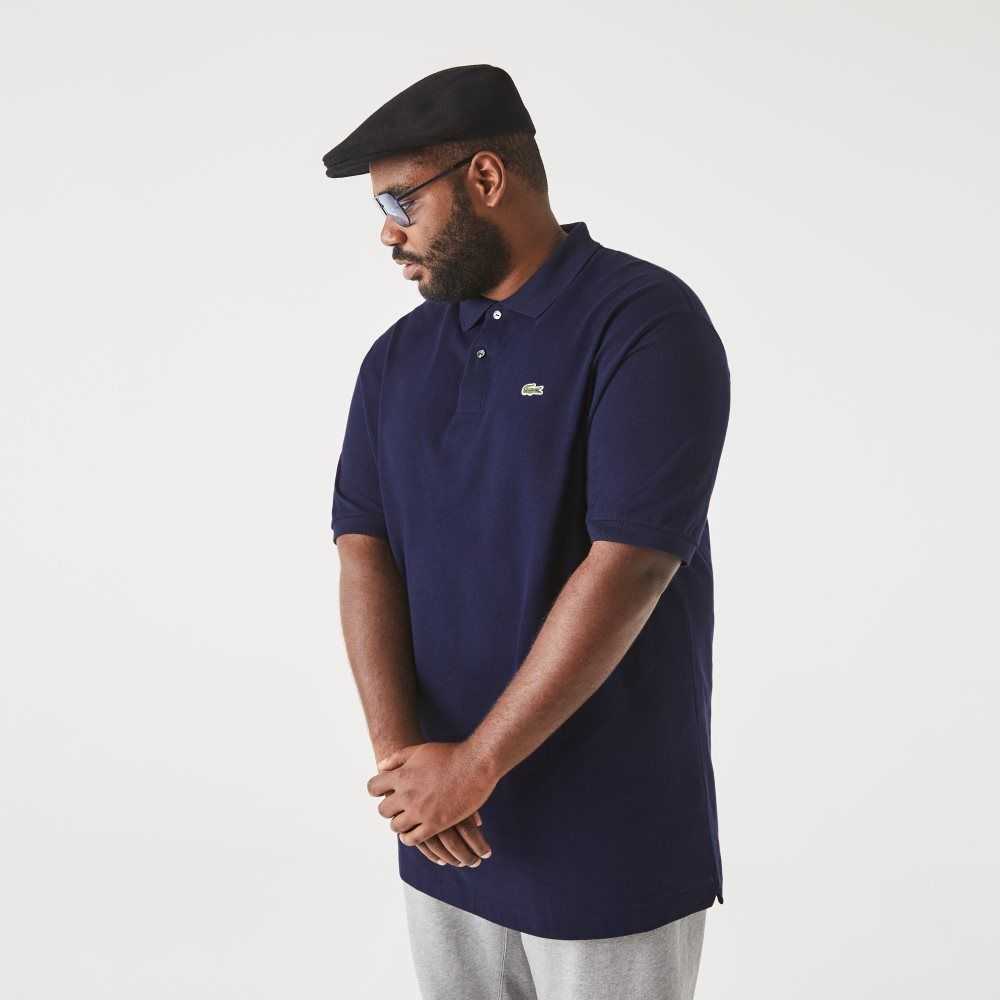 Lacoste Höga Fit Bomull Petit Pique Marinblå Blå | HDKOX-1504